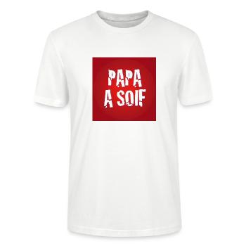PAPA A SOIF - T-shirt bio CRAFTER Stanley Stella Unisexe - blanc - Devant - Alina (178cm) & Michal (187cm)