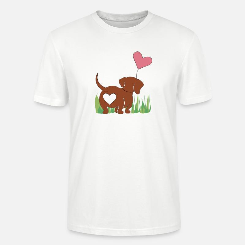 Dackel mit Herz - Geschenk - Geschenkidee - Stanley/Stella Unisex Bio-T-Shirt CRAFTER - Weiß