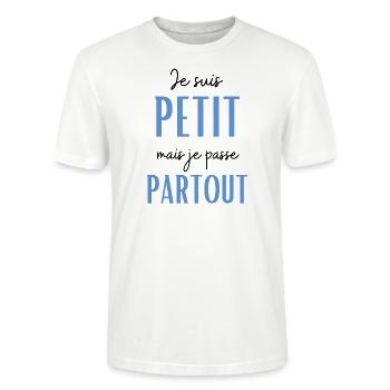 Je suis petit taille humour - T-shirt bio CRAFTER Stanley Stella Unisexe - blanc - Devant - Alina (178cm) & Michal (187cm)