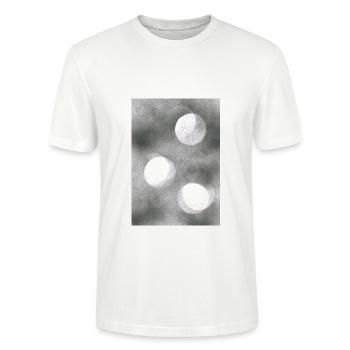 Abstract Circles - 2 - Stanley/Stella CRAFTER Unisex Organic T-Shirt - white - Front - Alina (178cm) & Michal (187cm)