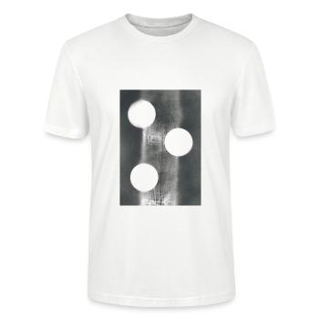 Cercles abstraits et ruban adhésif - T-shirt bio CRAFTER Stanley Stella Unisexe - blanc - Devant - Alina (178cm) & Michal (187cm)