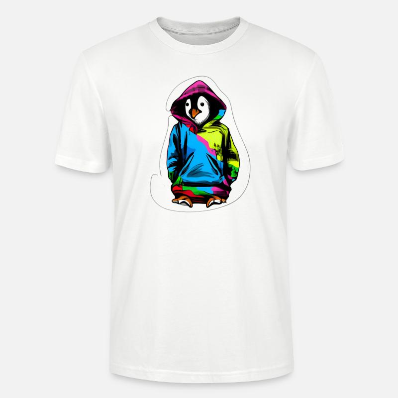 Pingouin mignon avec pull coloré - T-shirt bio CRAFTER Stanley Stella Unisexe - blanc