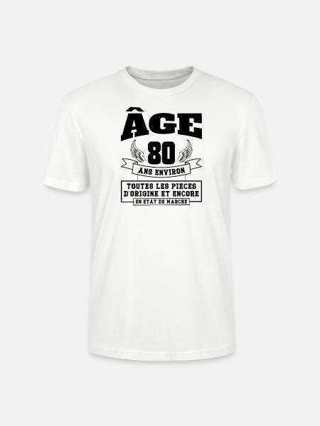 âge 80 ans environ - T-shirt bio CRAFTER Stanley Stella Unisexe - blanc