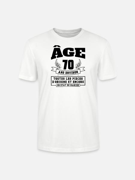 âge 70 ans environ - T-shirt bio CRAFTER Stanley Stella Unisexe - blanc