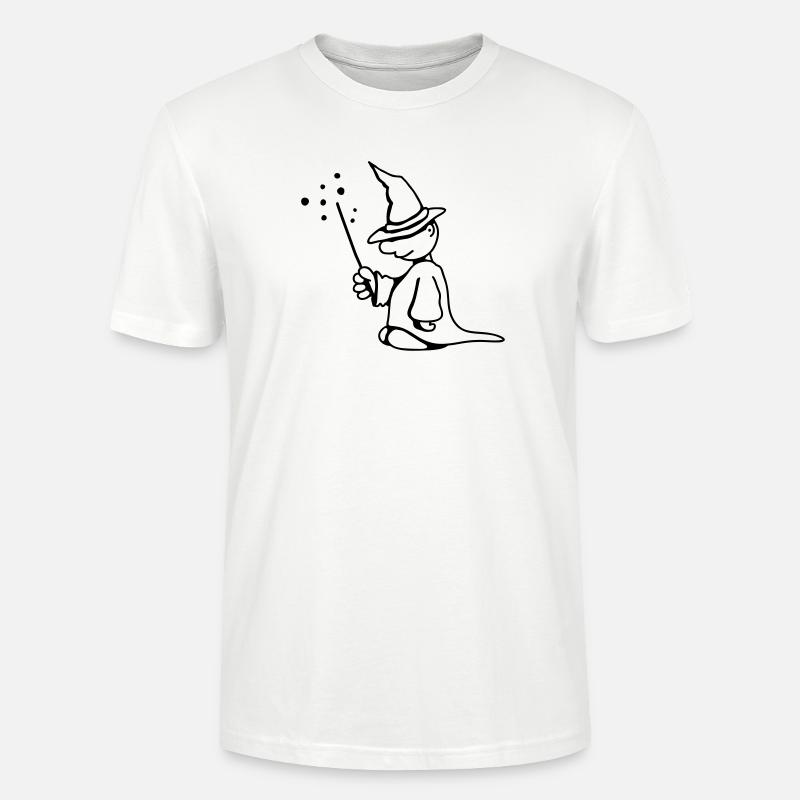 Piccolo mago con Magic Hat e bacchetta magica - Maglietta unisex ecologica CRAFTER di Stanley/Stella - bianco