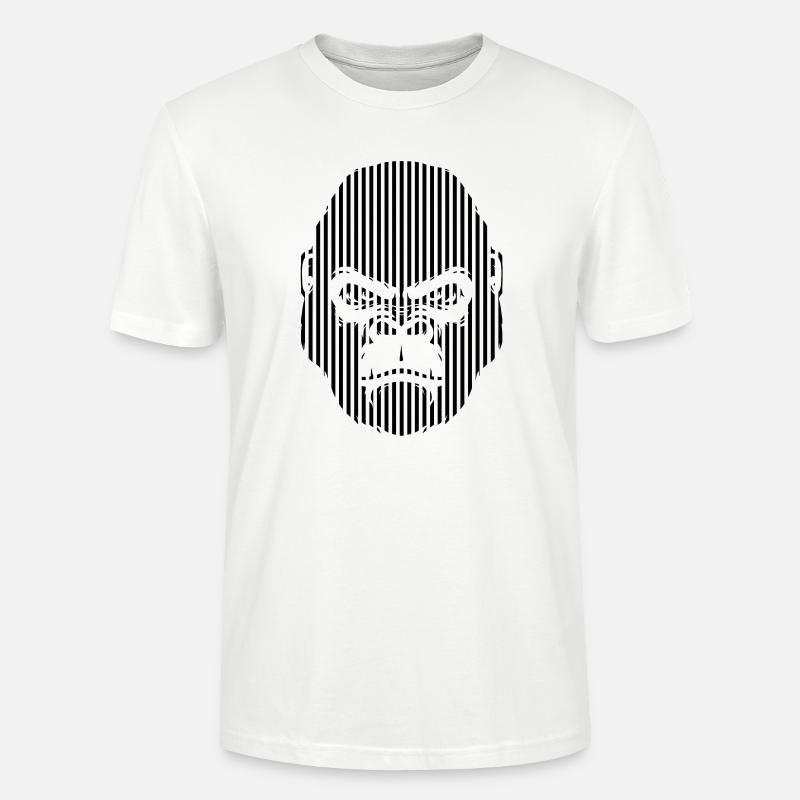 Gorilla Face Grafik - Stanley/Stella Unisex Bio-T-Shirt CRAFTER - Weiß