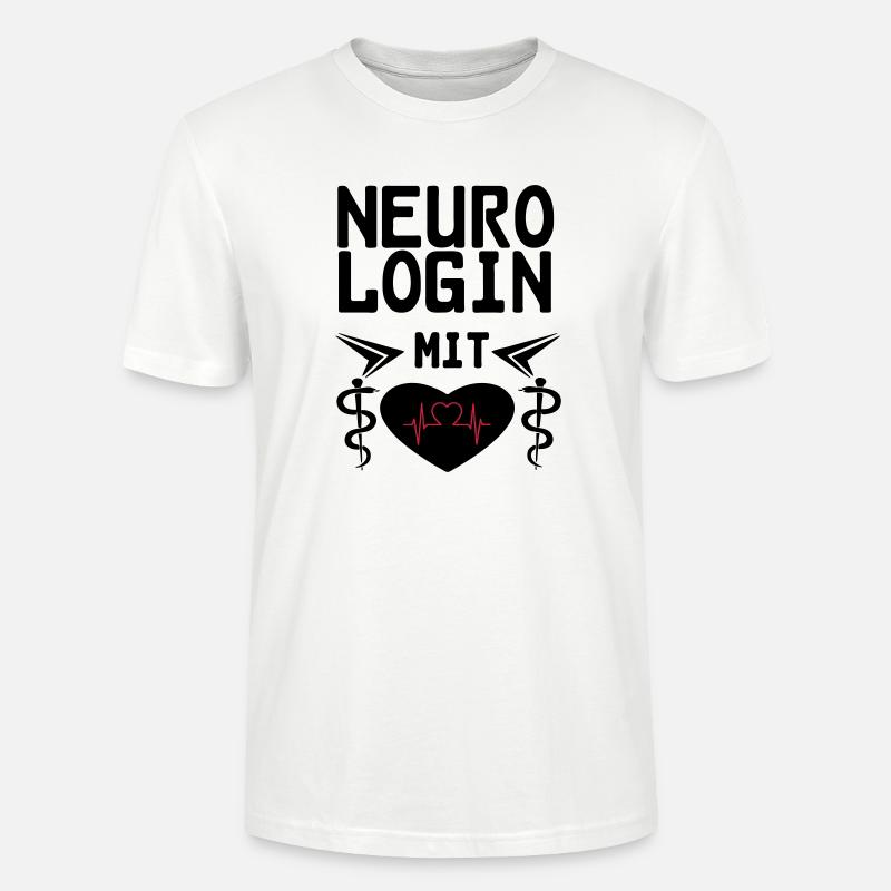 Neurologin mit Herz Geschenk - Stanley/Stella Unisex Bio-T-Shirt CRAFTER - Weiß