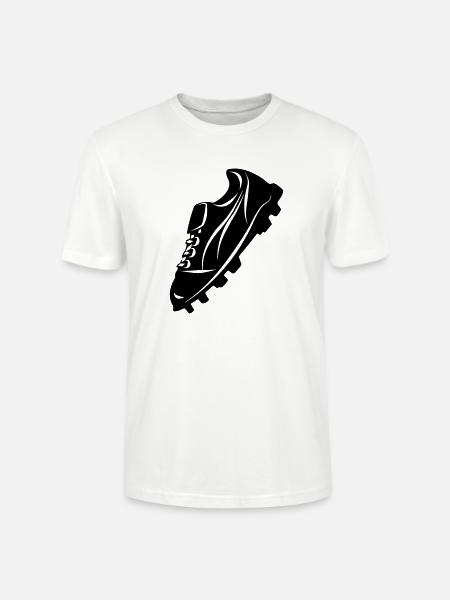 Fußballschuh transparente Schattenfigur - Stanley/Stella Unisex Bio-T-Shirt CRAFTER - Weiß