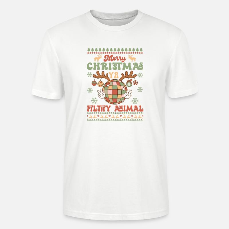 Pull de Noël moche - T-shirt bio CRAFTER Stanley Stella Unisexe - blanc