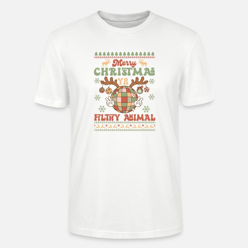 Hässlicher Weihnachtspullover - Stanley/Stella Unisex Bio-T-Shirt CRAFTER - Weiß