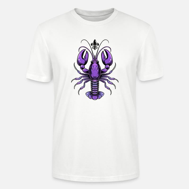 Mardi Gras Languste mit Fleur-de-Lis Design - Stanley/Stella Unisex Bio-T-Shirt CRAFTER - Weiß