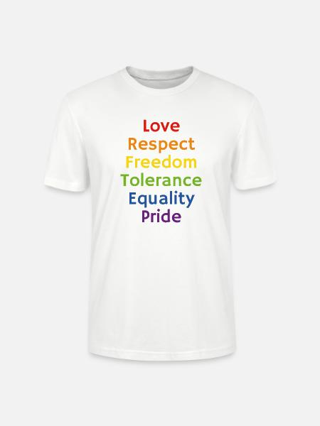 Rainbow LGBT Pride-Werte - Stanley/Stella Unisex Bio-T-Shirt CRAFTER - Weiß