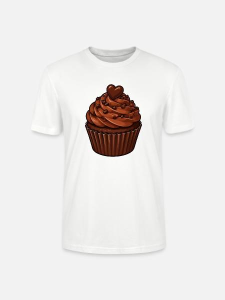 Schoko Cupcake Herzmotiv - Stanley/Stella Unisex Bio-T-Shirt CRAFTER - Weiß