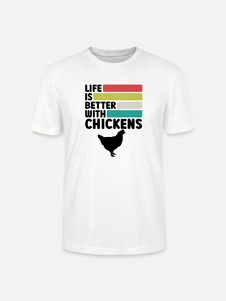 Huhn Spruch Retro-Style - Stanley/Stella Unisex Bio-T-Shirt CRAFTER - Weiß