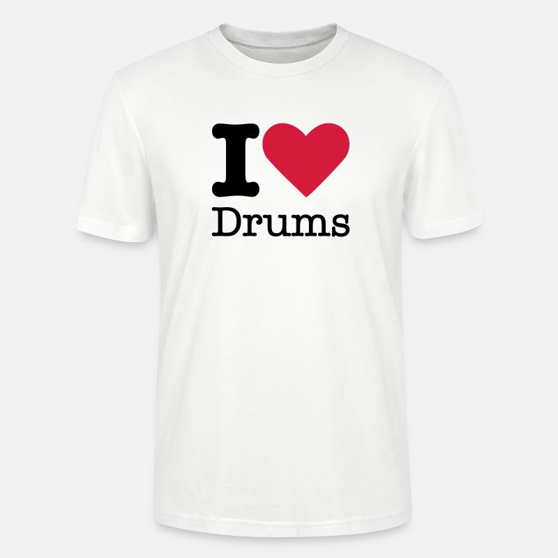 I Love Drums - Stanley/Stella Unisex Bio-T-Shirt CRAFTER - Weiß