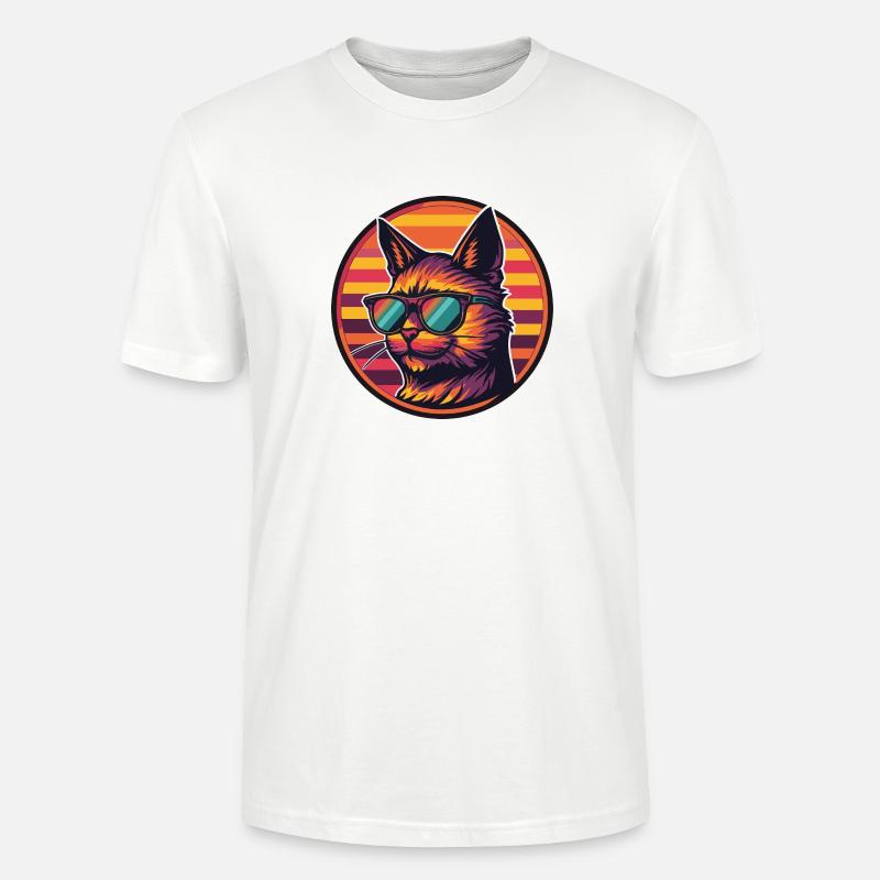 Katze Comic Cool Sommer - Stanley/Stella Unisex Bio-T-Shirt CRAFTER - Weiß