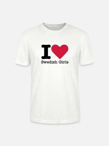 I Love Swedish Girls - Stanley/Stella CRAFTER Unisex Organic T-Shirt - white