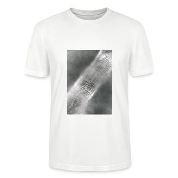 Ruban maillé abstrait - T-shirt bio CRAFTER Stanley Stella Unisexe - blanc - Devant - Alina (178cm) & Michal (187cm)