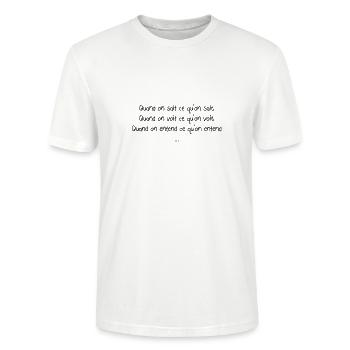 Citation - T-shirt bio CRAFTER Stanley Stella Unisexe - blanc - Devant - Alina (178cm) & Michal (187cm)