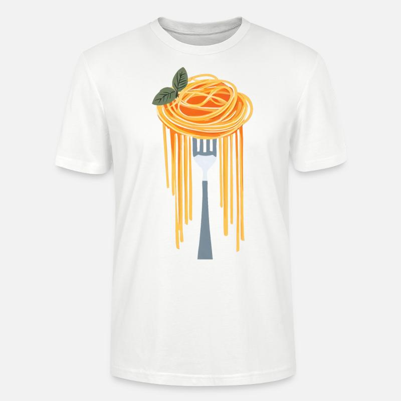 Spaghetti mit Gabel - Stanley/Stella Unisex Bio-T-Shirt CRAFTER - Weiß