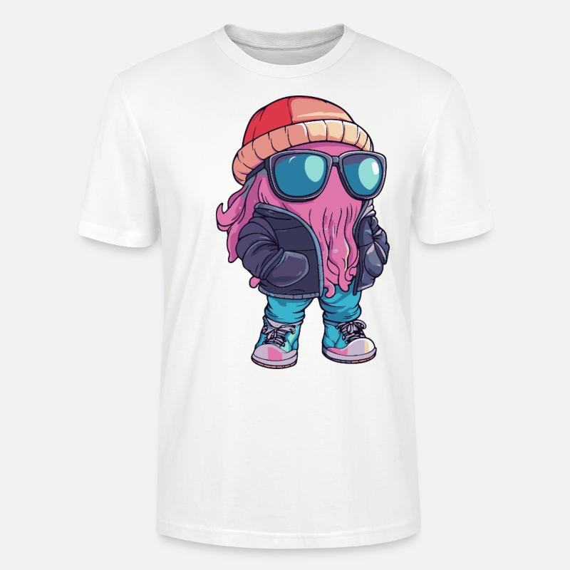 Qualle Cool Comic - Stanley/Stella Unisex Bio-T-Shirt CRAFTER - Weiß