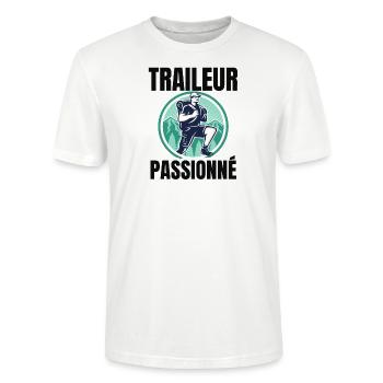 traileur passionné - T-shirt bio CRAFTER Stanley Stella Unisexe - blanc - Devant - Alina (178cm) & Michal (187cm)