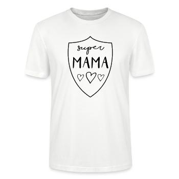 SUPER MAMA - Supermom - Stanley/Stella Unisex Bio-T-Shirt CRAFTER - Weiß - Vorne - Alina (178cm) & Michal (187cm)