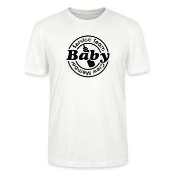 Baby Babysitter Säugling babysprüche Kleinkind - Stanley/Stella Unisex Bio-T-Shirt CRAFTER - Weiß - Vorne - Alina (178cm) & Michal (187cm)