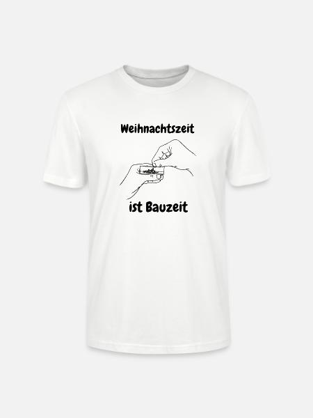 Weihnachtszeit ist Bauzeit - Stanley/Stella Unisex Bio-T-Shirt CRAFTER - Weiß