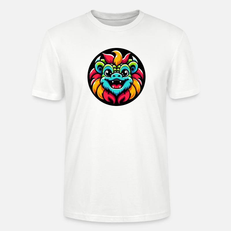 Drache bunt Comic - Stanley/Stella Unisex Bio-T-Shirt CRAFTER - Weiß