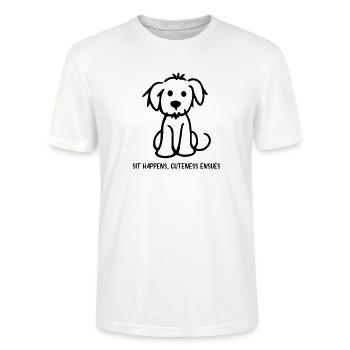 S’asseoir arrive – la gentillesse s’ensuit - T-shirt bio CRAFTER Stanley Stella Unisexe - blanc - Devant - Alina (178cm) & Michal (187cm)
