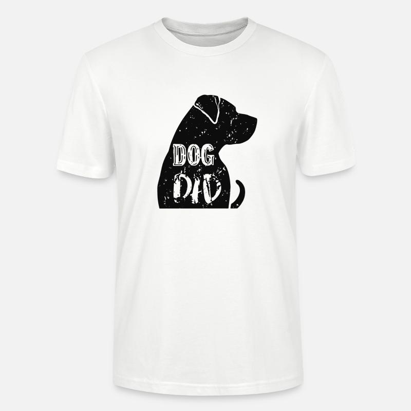 Dog Dad Silhouette mit Text - Stanley/Stella Unisex Bio-T-Shirt CRAFTER - Weiß