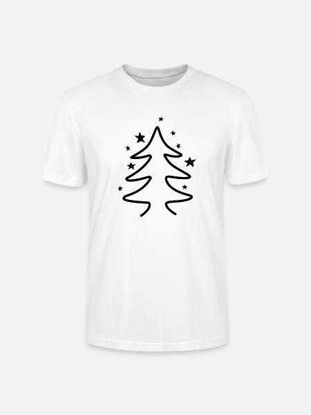 Minimalistischer Weihnachtsbaum mit Sternen - Stanley/Stella Unisex Bio-T-Shirt CRAFTER - Weiß