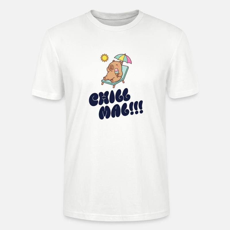 Sonnenbär am Strand mit Eis - Stanley/Stella Unisex Bio-T-Shirt CRAFTER - Weiß