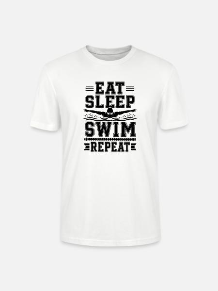 Schwimmer schwimmen Repeat-Swim Pool-fun Schwimm - Stanley/Stella Unisex Bio-T-Shirt CRAFTER - Weiß