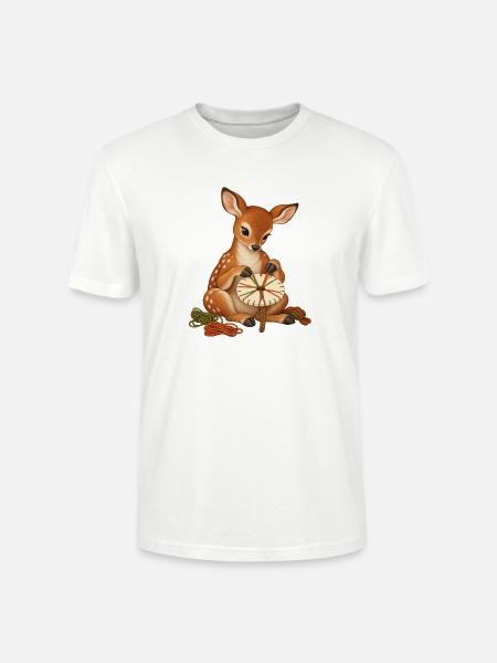 Reh flechtet mit Kumihimo-Scheibe - Stanley/Stella Unisex Bio-T-Shirt CRAFTER - Weiß