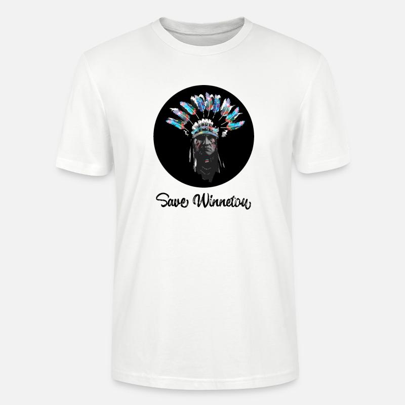 save winnetou,winnetou,indians,graffiti,circle, - Stanley/Stella CRAFTER Unisex Organic T-Shirt - white
