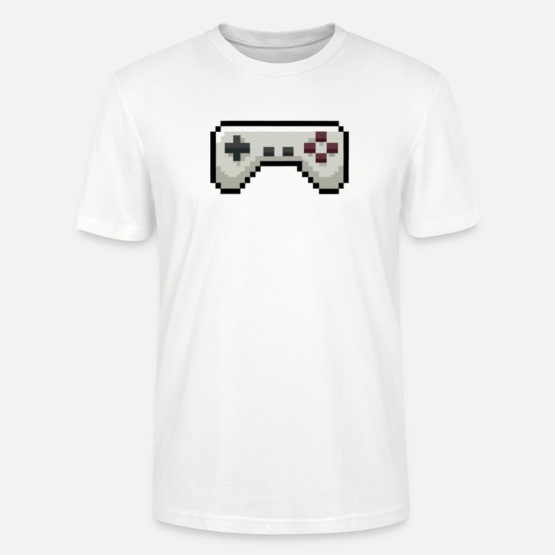 Pixelart Gamecontroller Gaming - Stanley/Stella Unisex Bio-T-Shirt CRAFTER - Weiß