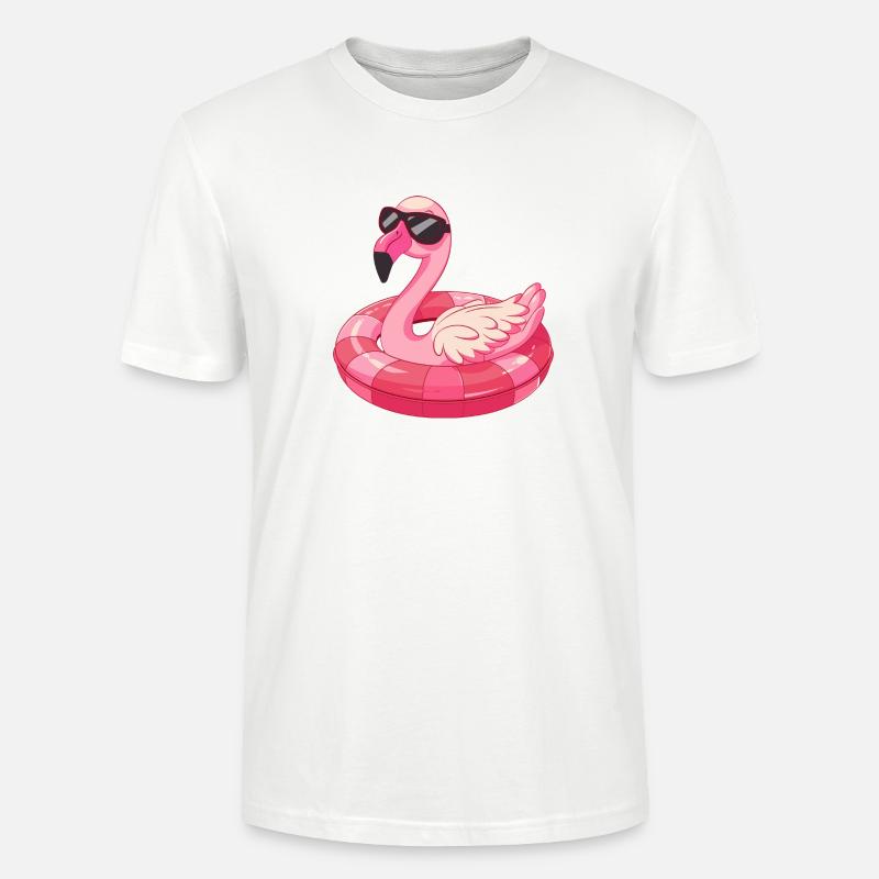 Flamingo Bande Dessinée Cool - T-shirt bio CRAFTER Stanley Stella Unisexe - blanc