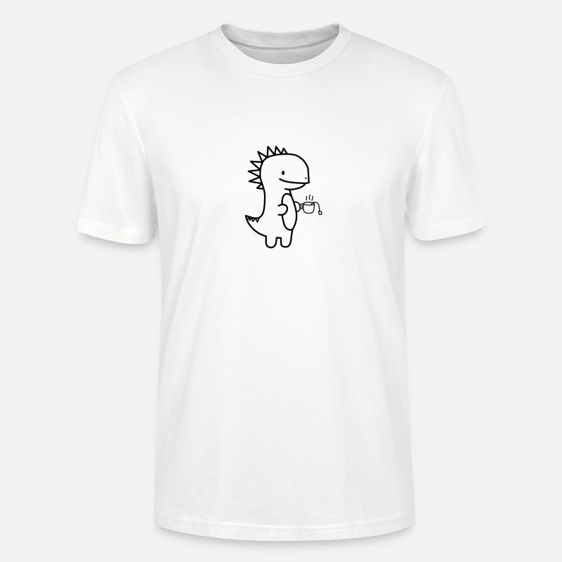 Dinosaurier Tee Kaffee - Stanley/Stella Unisex Bio-T-Shirt CRAFTER - Weiß