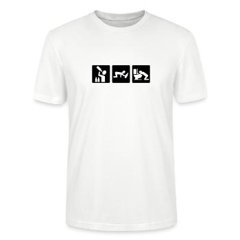 Alkohol v1 - Stanley/Stella Unisex Bio-T-Shirt CRAFTER - Weiß - Vorne - Alina (178cm) & Michal (187cm)