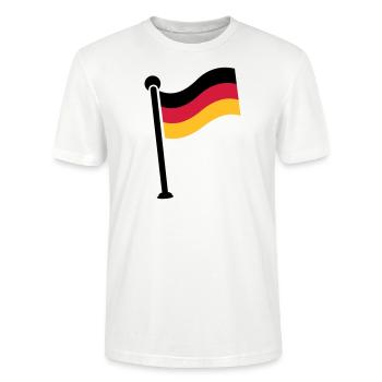 Gehisste Deutschlandfahne / German Flag (3c) - Stanley/Stella Unisex Bio-T-Shirt CRAFTER - Weiß - Vorne - Alina (178cm) & Michal (187cm)