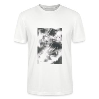 Abstract lines and fog structures - Stanley/Stella CRAFTER Unisex Organic T-Shirt - white - Front - Alina (178cm) & Michal (187cm)
