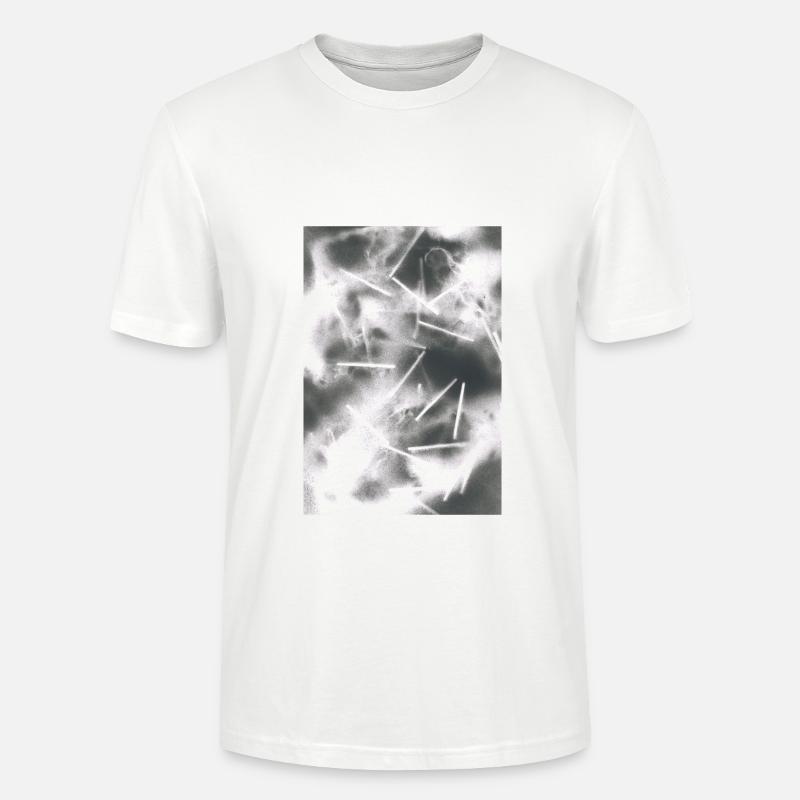 Lignes abstraites et structures de brouillard - T-shirt bio CRAFTER Stanley Stella Unisexe - blanc