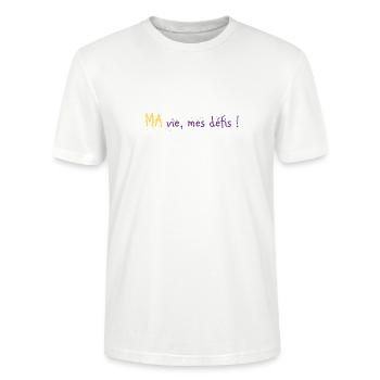 ma vie mes defis - T-shirt bio CRAFTER Stanley Stella Unisexe - blanc - Devant - Alina (178cm) & Michal (187cm)
