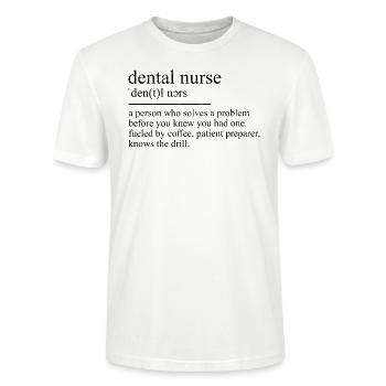 Assistant dentaire Stomatologiste Définition Zfa Dentiste - T-shirt bio CRAFTER Stanley Stella Unisexe - blanc - Devant - Alina (178cm) & Michal (187cm)
