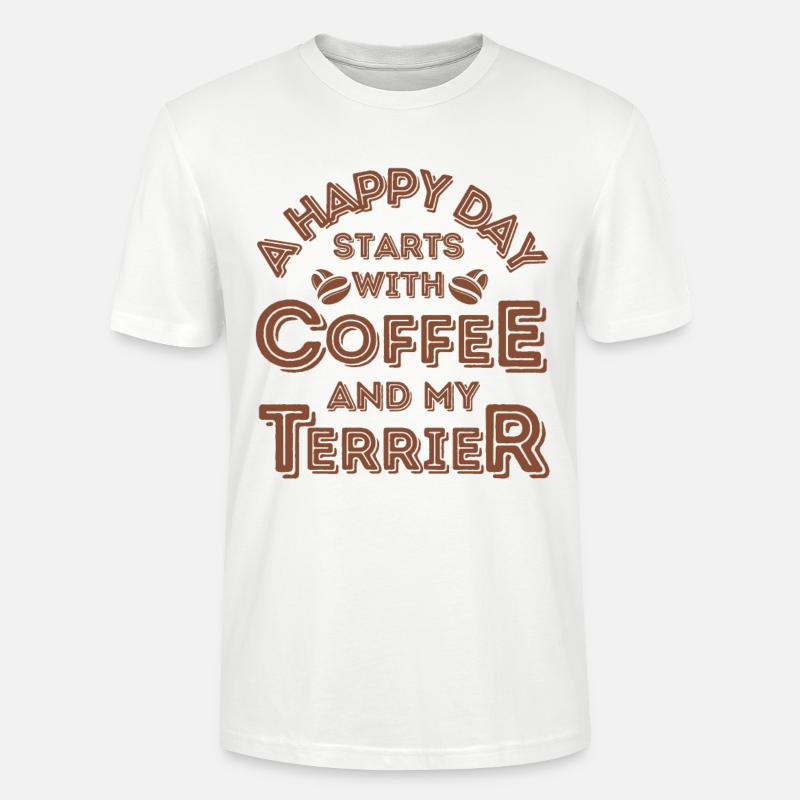 Terrier Café Chien Café - T-shirt bio CRAFTER Stanley Stella Unisexe - blanc
