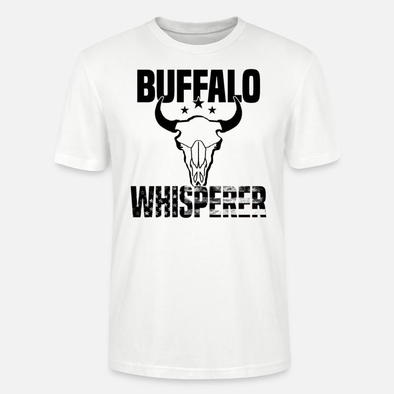 Buffle Bison Buffle Amérindien - T-shirt bio CRAFTER Stanley Stella Unisexe - blanc