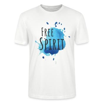 libre - libre, âme libre - T-shirt bio CRAFTER Stanley Stella Unisexe - blanc - Devant - Alina (178cm) & Michal (187cm)