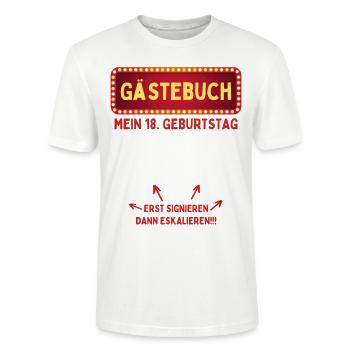 Gästebuch 18. Geburtstag - Stanley/Stella Unisex Bio-T-Shirt CRAFTER - Weiß - Vorne - Alina (178cm) & Michal (187cm)